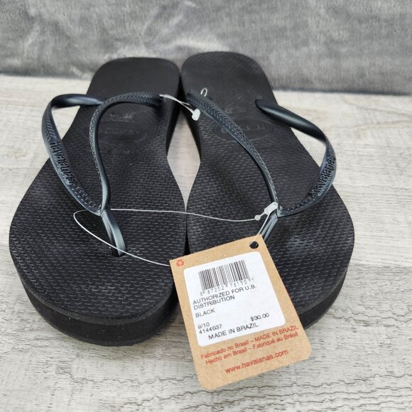 Havaianas Flip Flop Women 9/10 (EU39/40) Black NWT - Picture 5 of 10